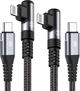 SWECENT Lligtning USB C Cable [2 Pack 3M], 90 Degree Charging Cable for iPhone 14/13/Pro/Pro Max/Mini/12/12 Pro Max/Mini/12 Pro Max/Mini/11 Pro