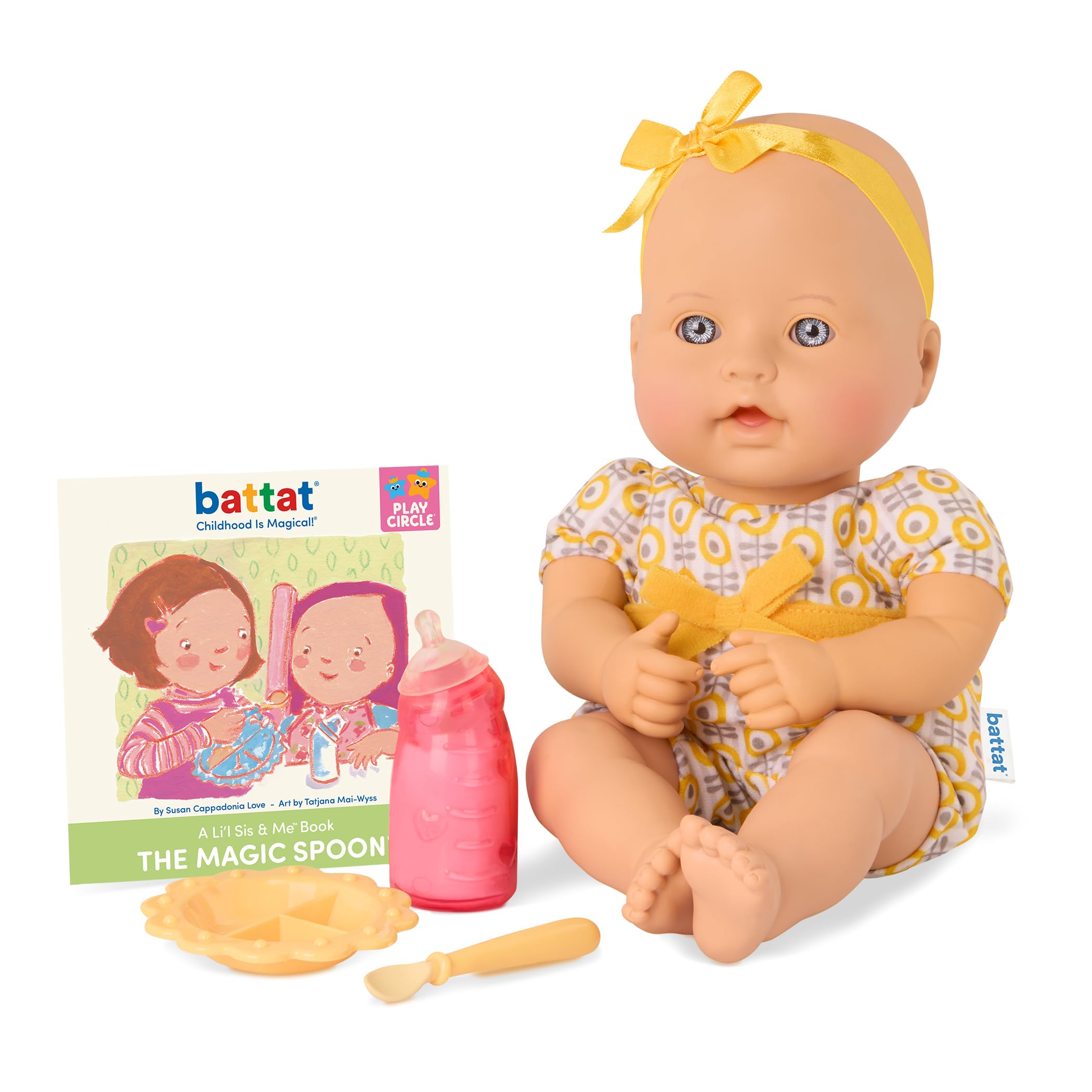Battat Baby Doll, Feeding Time Soft Body 12-Inch with Accessories, Playset | 12-