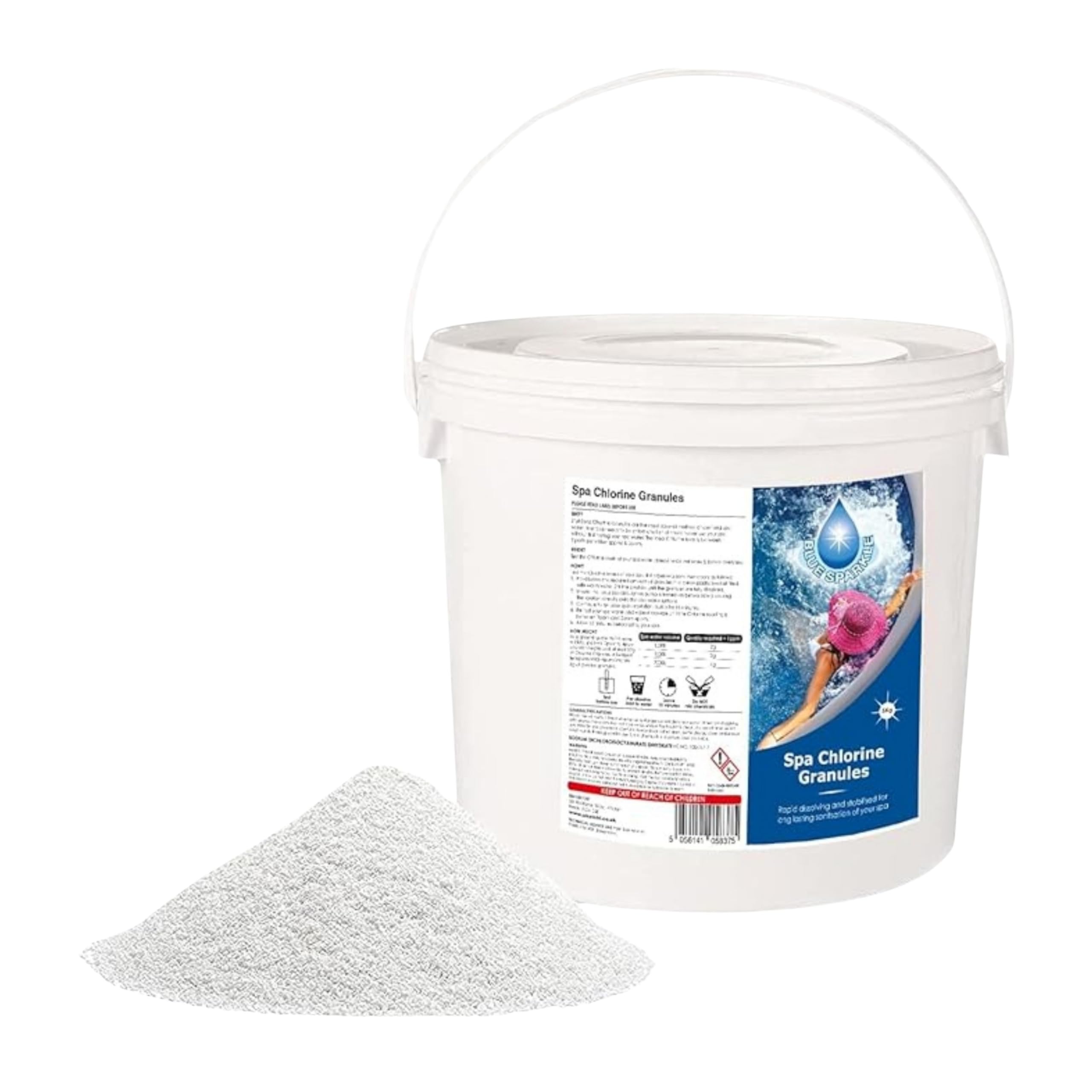 5 Kg Stabilised Chlorine Granules for Hot Tubs, Spas, Swimming Pools, Fast Disso