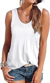 DUOEASE Women's Casual Sleeveless U-Neck Tunic Blouse T-Shirt Tank Tops