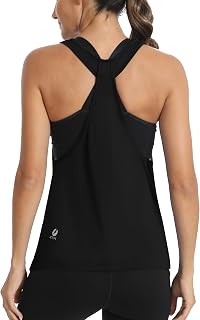 Fihapyli ICTIVE Workout Tops for Women Sleeveless Open Back Muscle Racerback Exercise Tank Shirts