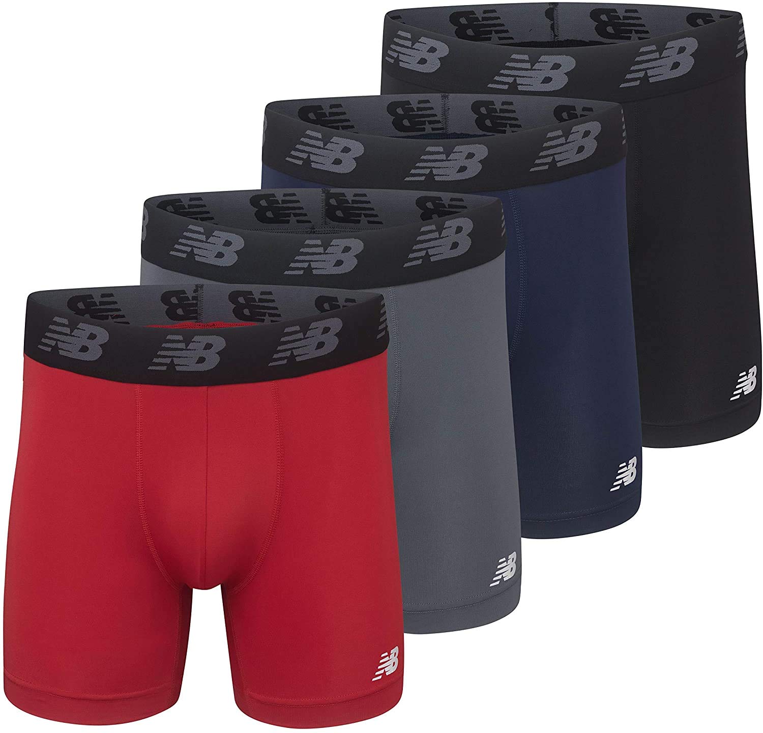 New Balance NB3017-4 Performance Men's Boxer Shorts without Fly 5 in (Pack of 4)