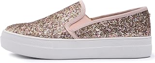 Feversole Women's Fashion Sparkle Platform Rhinestone Party Holiday Wedding Sneakers