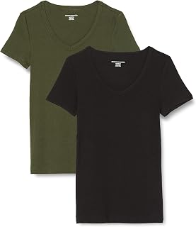 Amazon Essentials Women's Basic V-Neck Short Sleeve Slim Fit T-Shirt