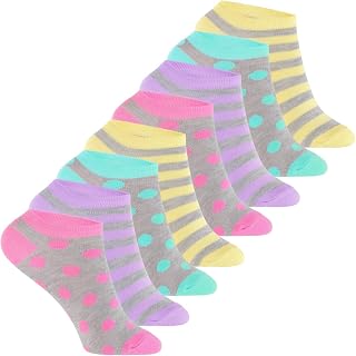 Footstar 8 Pairs of Colourful Sports Socks for Girls and Boys