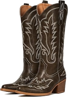 Cowboy Boots for Women Western Mid Calf Cowgirl Boots