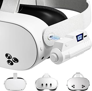 Battery Pack for Meta Quest 3/3S/2 - 18W Fast Charging Extended Battery with LCD Display - Lightweight VR Accessories Compatible with Oculus Quest 2/3/3S - 5000mAh Portable Battery Extra 1-2H Palytime