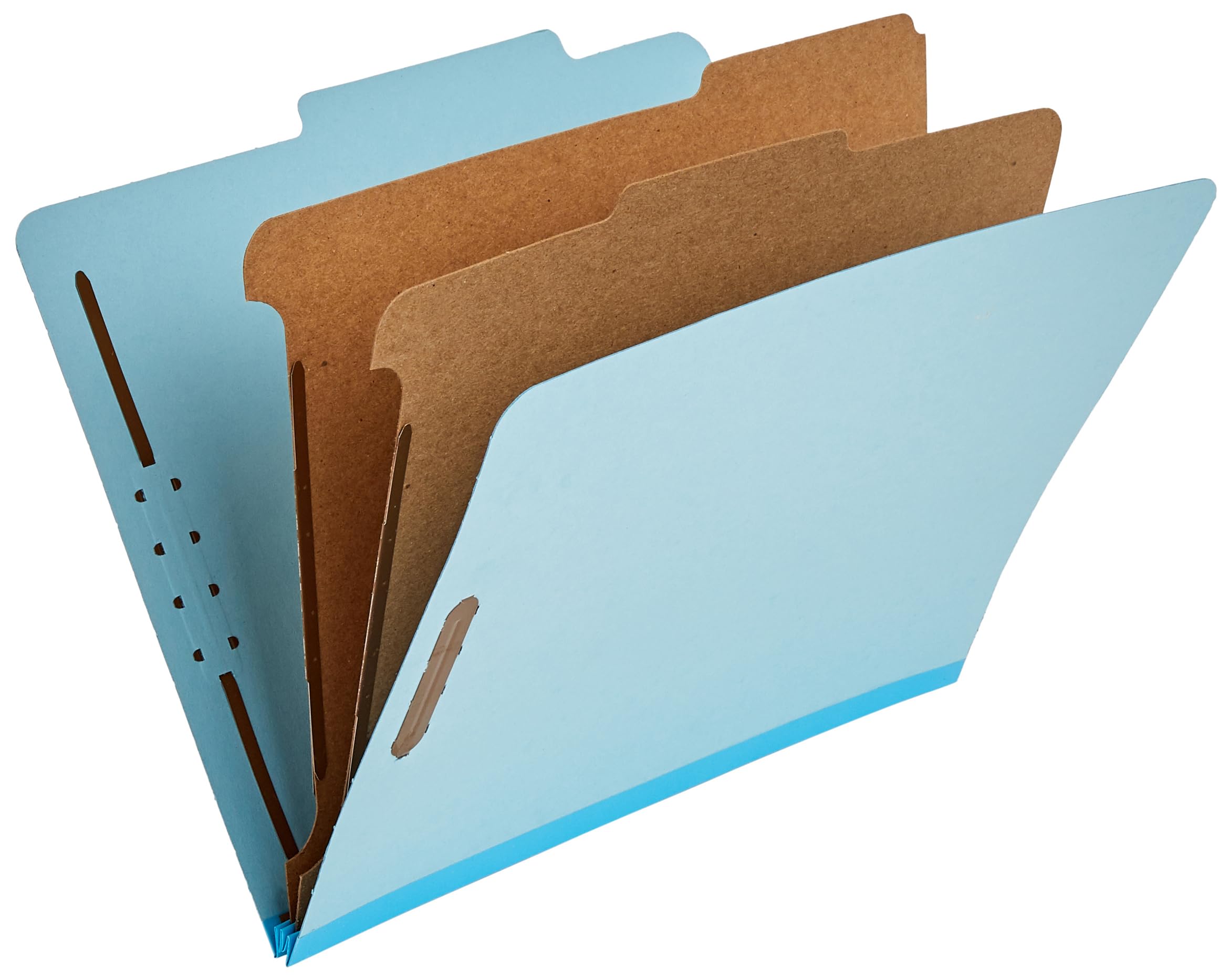 Amazon Basics Classification Folder with Prongs, 100% Recycled, 2 Dividers, 2" E