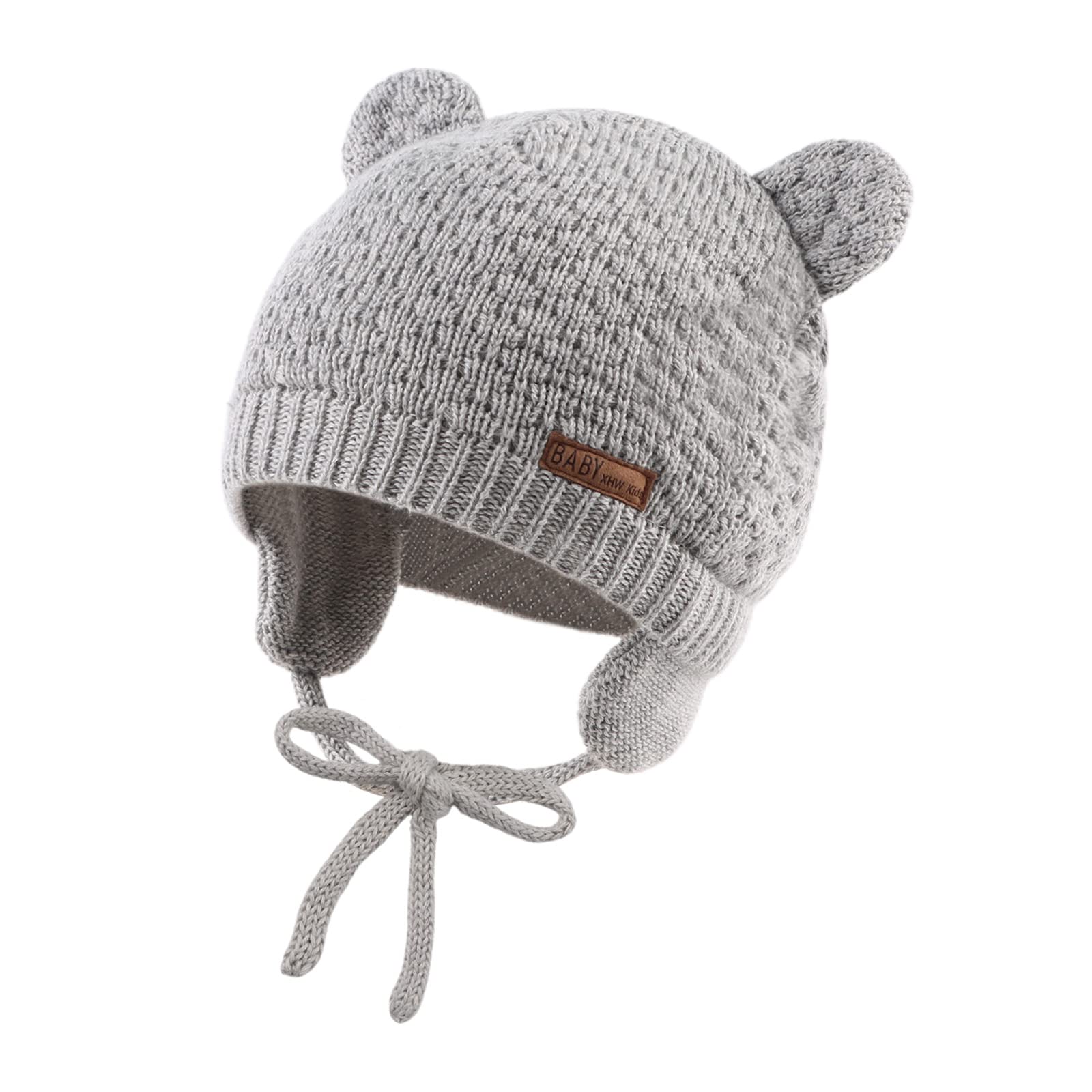 XIAOHAWANG Baby Winter Knitted Hat Child Beanie Bear Hats Girl Boy Face Ear Prot