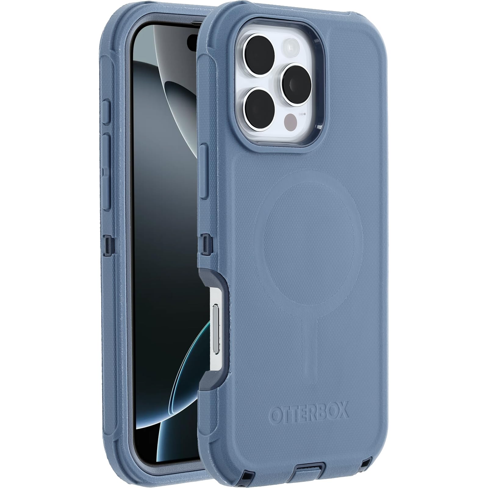 OtterBox Defender MagSafe iPhone 16 Pro Max Case Baby Blue Jeans - Blue US Milit