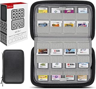 sisma 64 DS 3DS Switch Game Case Compatible with Nintendo Game Cartridges | 64 Game Cards Holder Large Capacity Organizer, Hard Shell Protection Compact Storage Box Portable Travel Carrying Case