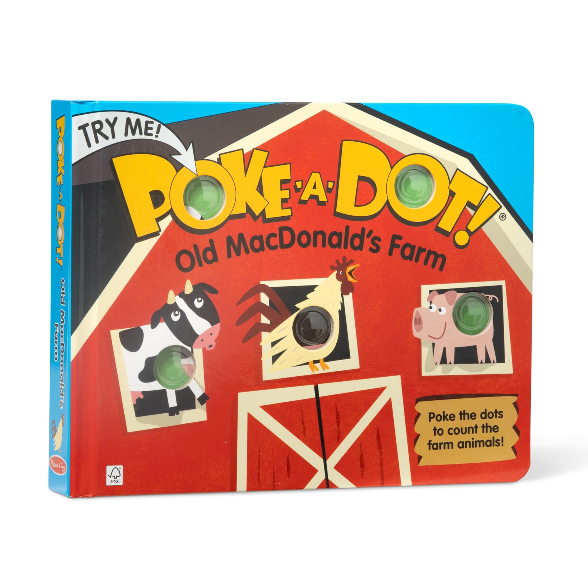 Melissa & Doug Poke-a-Dot Old MacDonald's Farm Board Book Toy | 20-Page Board Bo