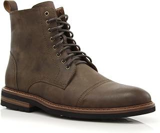 Polar Fox Men's Ankle Dress Boots | Lace-up Casual Fashion Boot Collection | Cap Toe & Plain Toe Styles |