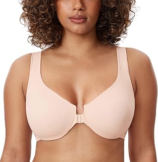 Delimira Women's Front-Fastening Bra - Embroidered, Underwired, No Inserts