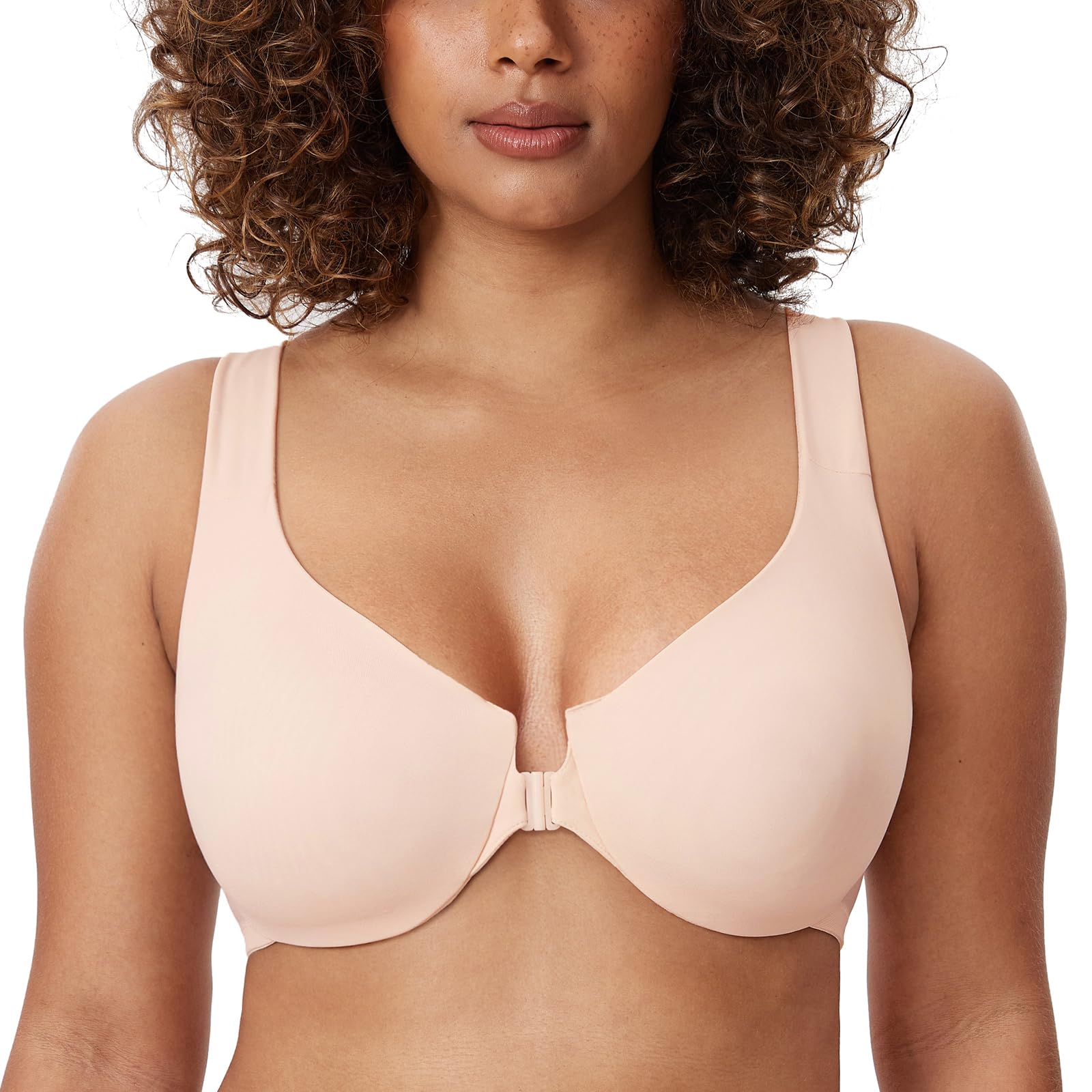 Delimira Women's Front-Fastening Bra - Embroidered, Underwired, No Inserts