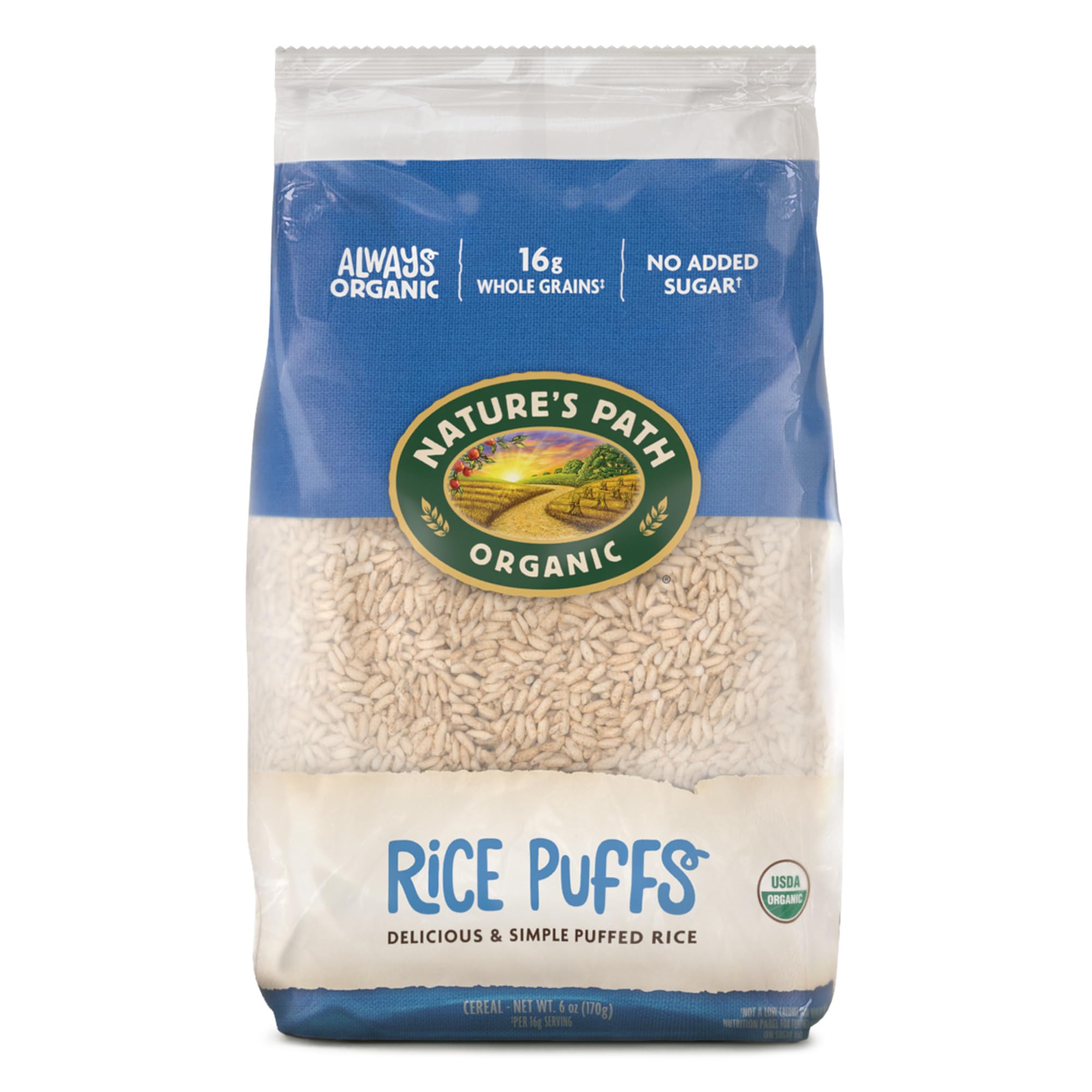 Nature's Path Organic Rice Puffs Cereal, 6 oz (Pack of 1) | No Added Sugar, 16g 
