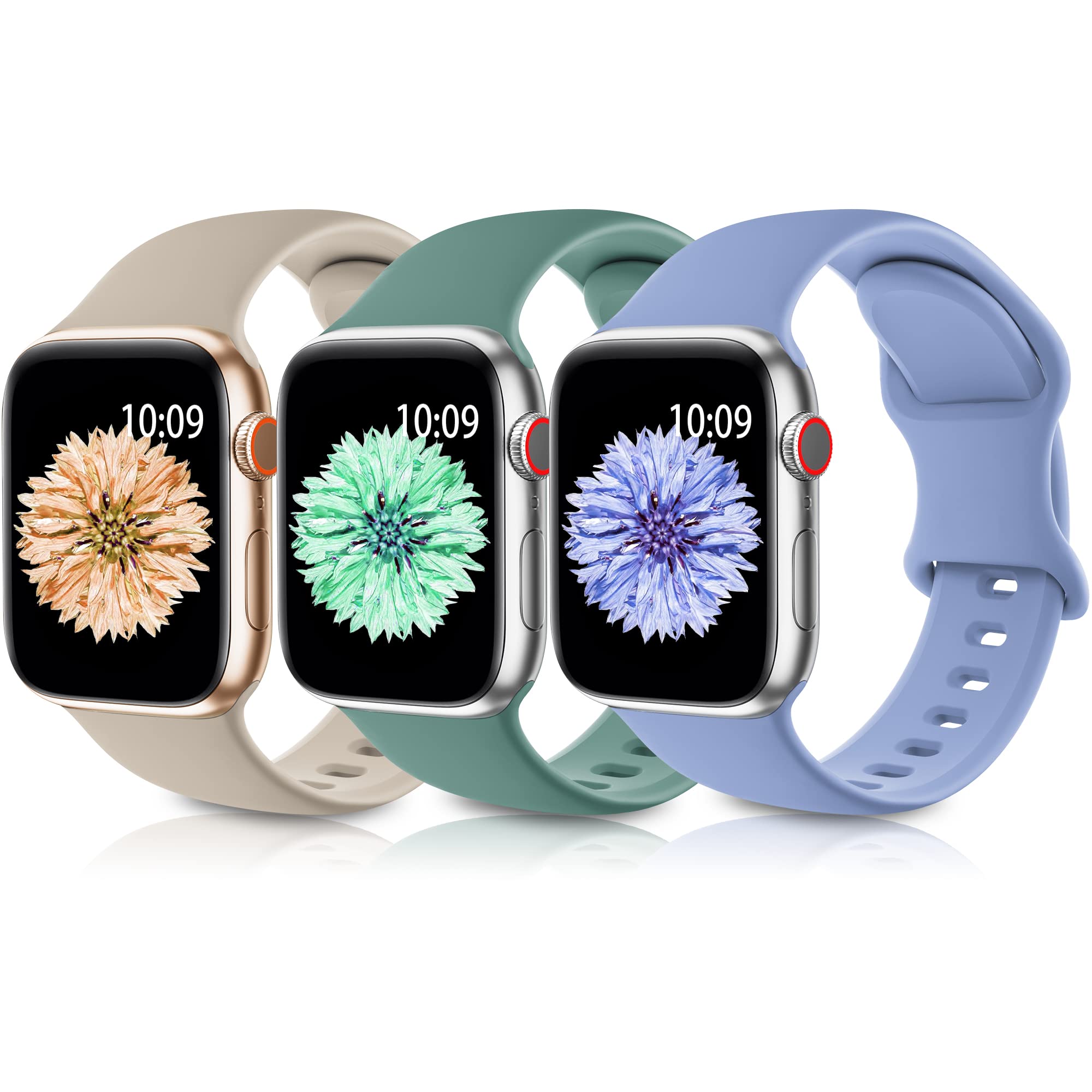 Higgs Pack of 3 Silicone Sports Bracelets Compatible with Apple Watch Strap 40 m