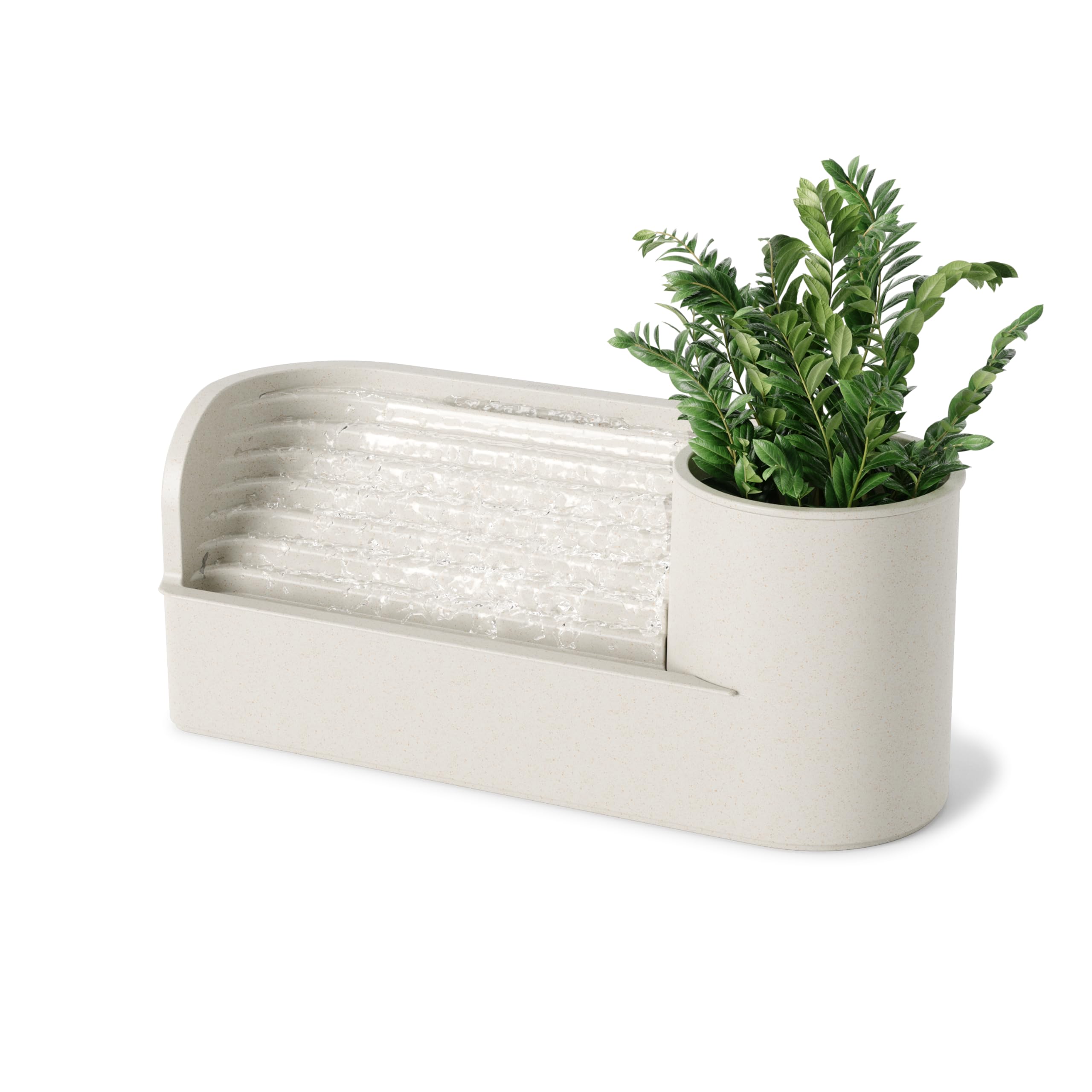 Umbra Stream Water Fountain, Indoor Tabletop Zen Desktop, Sand | Improves air qu