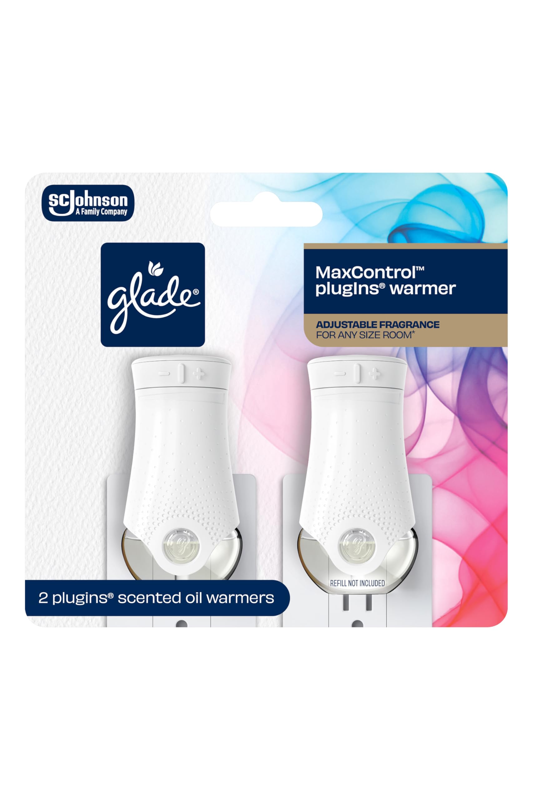 Glade PlugIns Air Freshener Warmer, Up to 50 Days on Low Setting, 2 Count | Incl