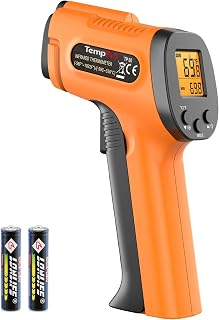 TempPro TempScan Infrared Thermometer Gun for Pizza Oven Griddle HVAC | Temperature Gun with Adjustable Emissivity, Infrared Thermometer for Cooking BBQ Meat Engine, Temp Gun with -58~1022°F