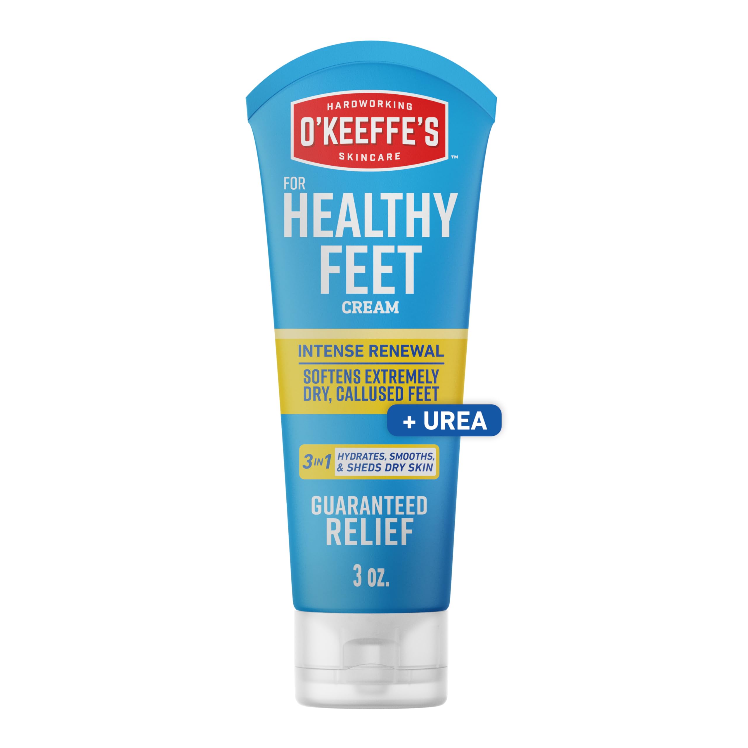 OKeeffes Healthy Feet Intense Renewal Cream, 3 oz Tube, 1-Pack | Chemically Exfo