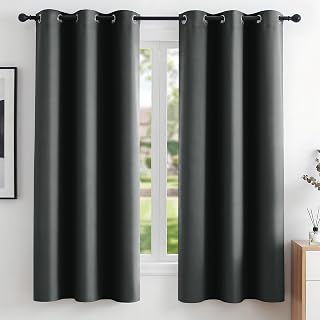 Deconovo Blackout Curtains 2 Panels – 63 Inches Long Thermal Insulated, Soundproof, Energy-Saving, OEKO-TEX Certified, Noise-Reducing Drapes for Bedroom & Living Room Curtains – 42x63 Inch, Dark Grey