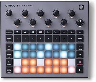 Novation Circuit Rhythm CIRCUIT-RHYTHM | USB, Standalone Sampler & Drum Machine, 8 Tracks, Slice/Reverse/Loop/Resample, Grid FX, Reverb, Delay, Sidechain, 4hr Battery
