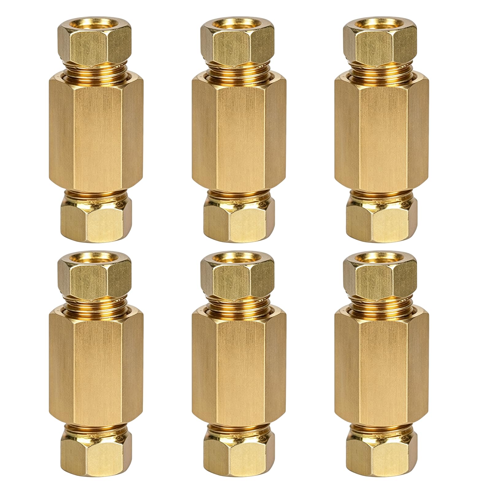 3/16" Brake Pipe Fittings Set, Joiners 10mm x 1mm 2 Way Inline Female | Gold Bra