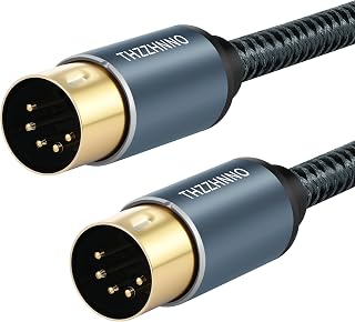 Thzzhnno MIDI Cable Male to Male 5-Pin MIDI Cable 1M Compatible with Electronic Piano, Electronic Drum
