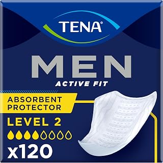 TENA Men Active Fit Absorbent Protector, Level 2, 12 Packs (120 Count)