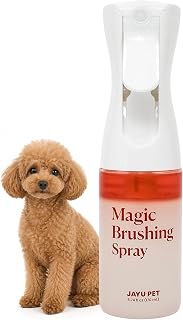 JAYU PET Magic Brushing Spray - Fur Detangler & Dematting Solution, Hypoallergenic Deodorizer, Conditioner & Itch Relief, Shining & Grooming Spray for Dogs (170ml, 5.8fl oz)