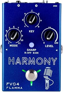 FLAMMA FV04 Vocal Harmony Pedal with 11 Harmony Modes 12 Pitches for Major&Min Vocal Reverb Effects Processor Stompbox All-In-One for Singer and Guitarist Singing Performing Recording