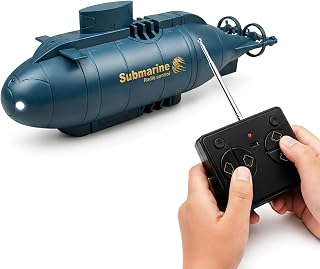 RC Submarine Toy for Kids, Mini Electric Remote Control Diving Boat | Rechargeable Black Submarine, STEM Water Toy, Bathtub Pool Play, Birthday Gift for Boys and Girls Ages 8+