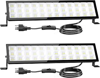 Onforu LED Shop Lights,100W 14000lm Ultra Bright LED Work Lights with Plug,6500K Daylight White Garage Light,IP66 Waterproof Lighting for Garage Warehouses Workshop(2 Pack)