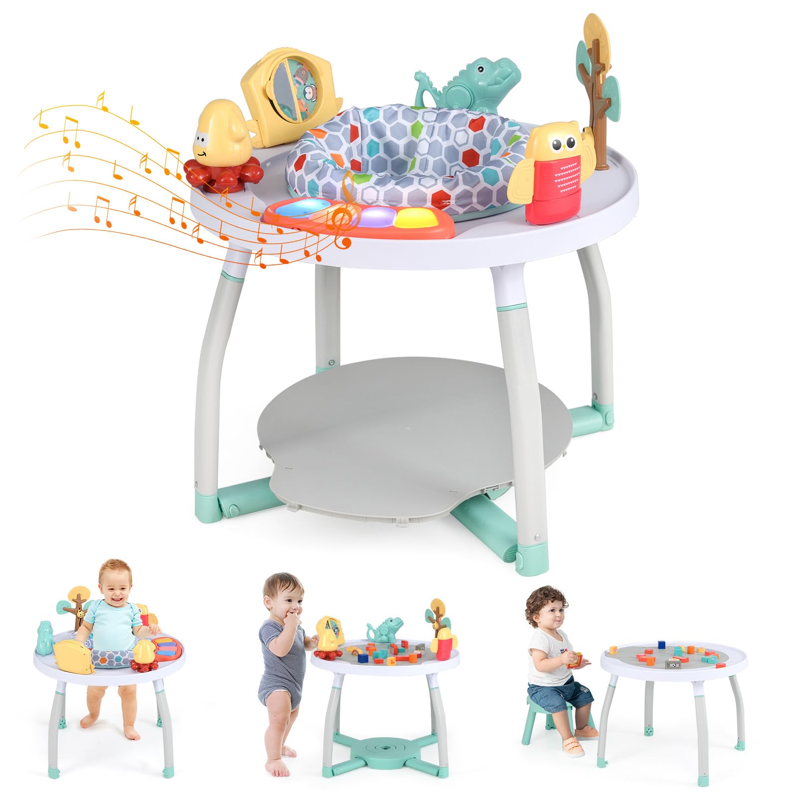 BABY JOY 5 in 1 Baby Activity Center, Baby Jumpers and Bouncers with Removable T