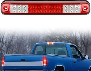 Nilight Third Brake Light for Chevy GMC C/K Series 1500 2500 1994-2000 | for Chevy GMC C/K Series 1500 2500 3500 1994-2000, High Mount 3rd Stop Reverse Cargo Rear Cab Center Truck Tail, Red Lens