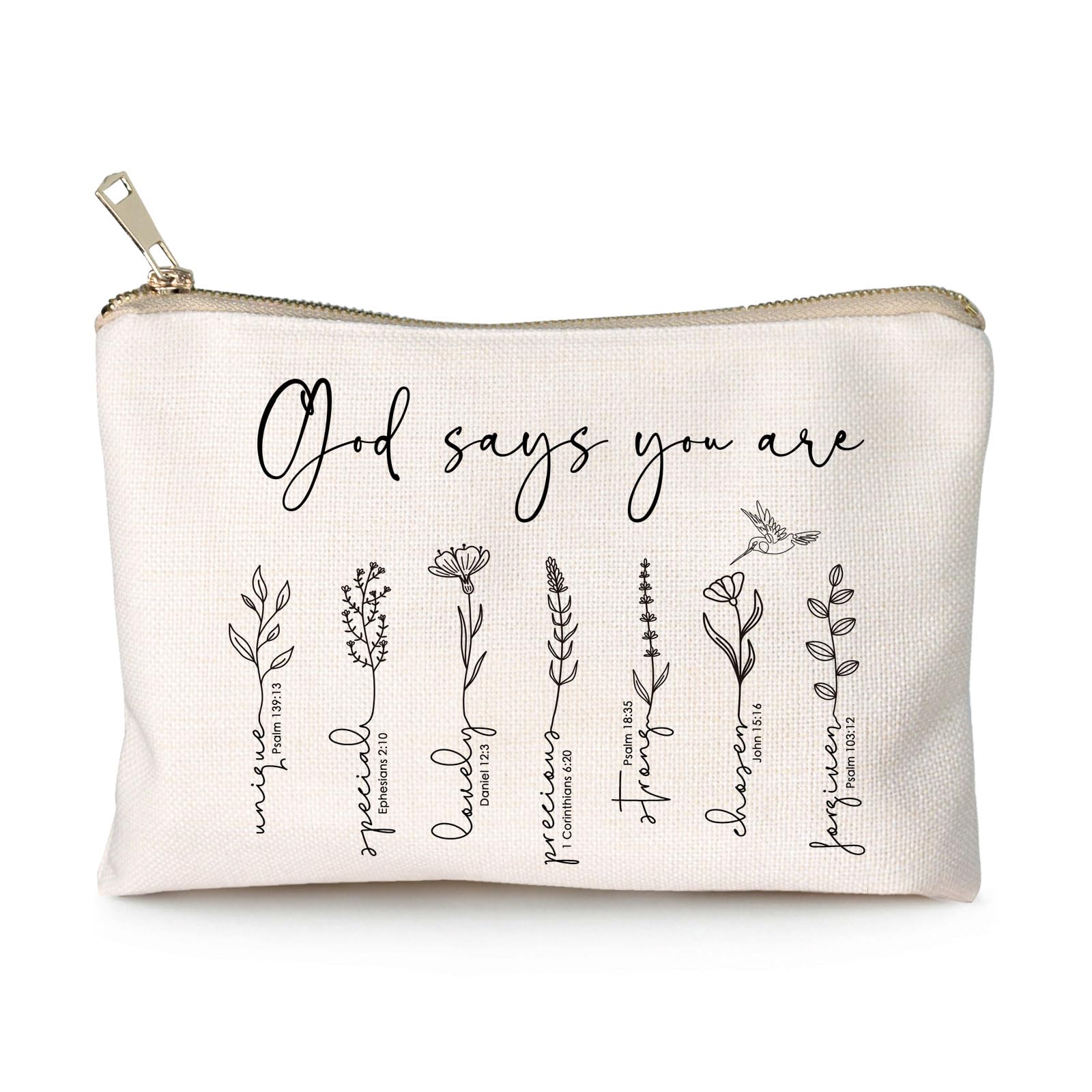 Christian Gifts for Women, God Says You Are Inspirational Makeup Bag | Small Cos