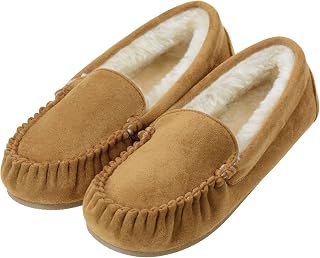 Vonair Womens Moccasin Slippers Cozy Memory Foam Slippers Indoor & Outdoor Fuzzy Slip On Warm House Shoes for Women