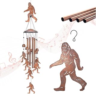 TIGGSY Bigfoot Wind Chimes Outdoor Big Foot Sasquatch Gifts for Men/Women/Dad/Birthday Gift Memorial Gift Metal WindChimes for Outside/Indoors, Home, Lawn, Porch, Patio, Garden Decor, Yard Decoration