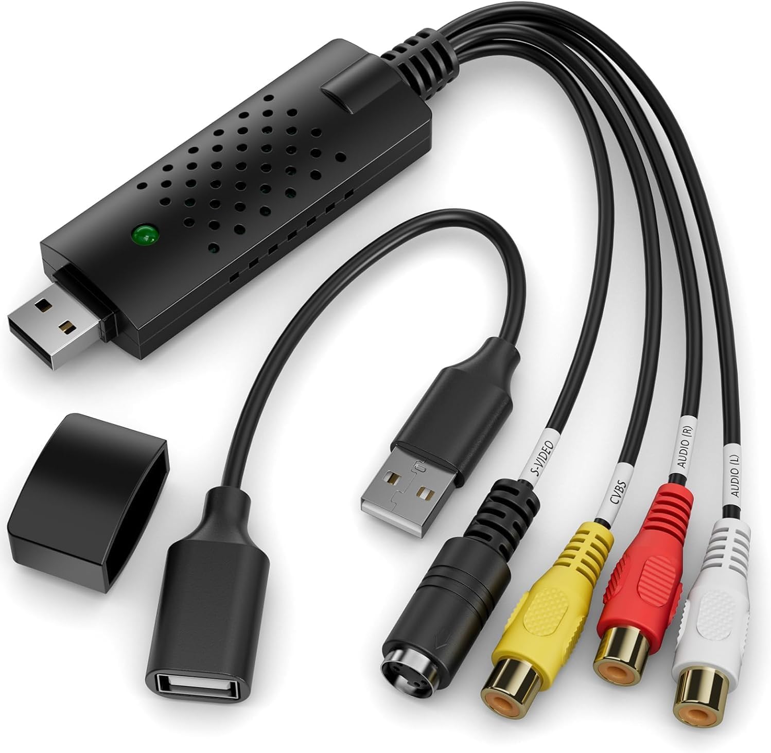 VIXLW Video Capture Card, RCA to USB Video Capture Device, USB 2.0 VHS to Digita