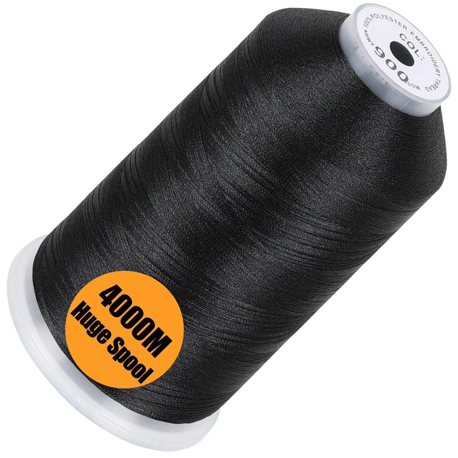 New brothread 4000M Huge Spool Embroidery Machine Thread - Black | Single Spool,
