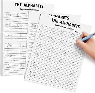 Eaasty 100 Pcs Alphabet Tracing Paper Trace Letters Alphabet Handwriting Practice Workbook for Kids Ages 3-5 Practice Paper Learning to Write Letters for Pre K and Kindergarten (8.5x11 Inches)