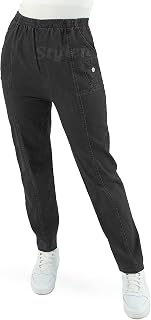 URBAN STITCH Women Jeans Ladies Stretch Trousers High Waist Rise Elasticated Pull On Straight Leg Denim Soft Pants Plus Size Casual Wear
