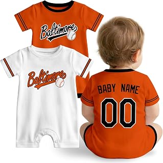 KREDE Baby Clothes Custom Baby Romper with Name and Number Personalized Bodysuit for Baby Boys Gifts
