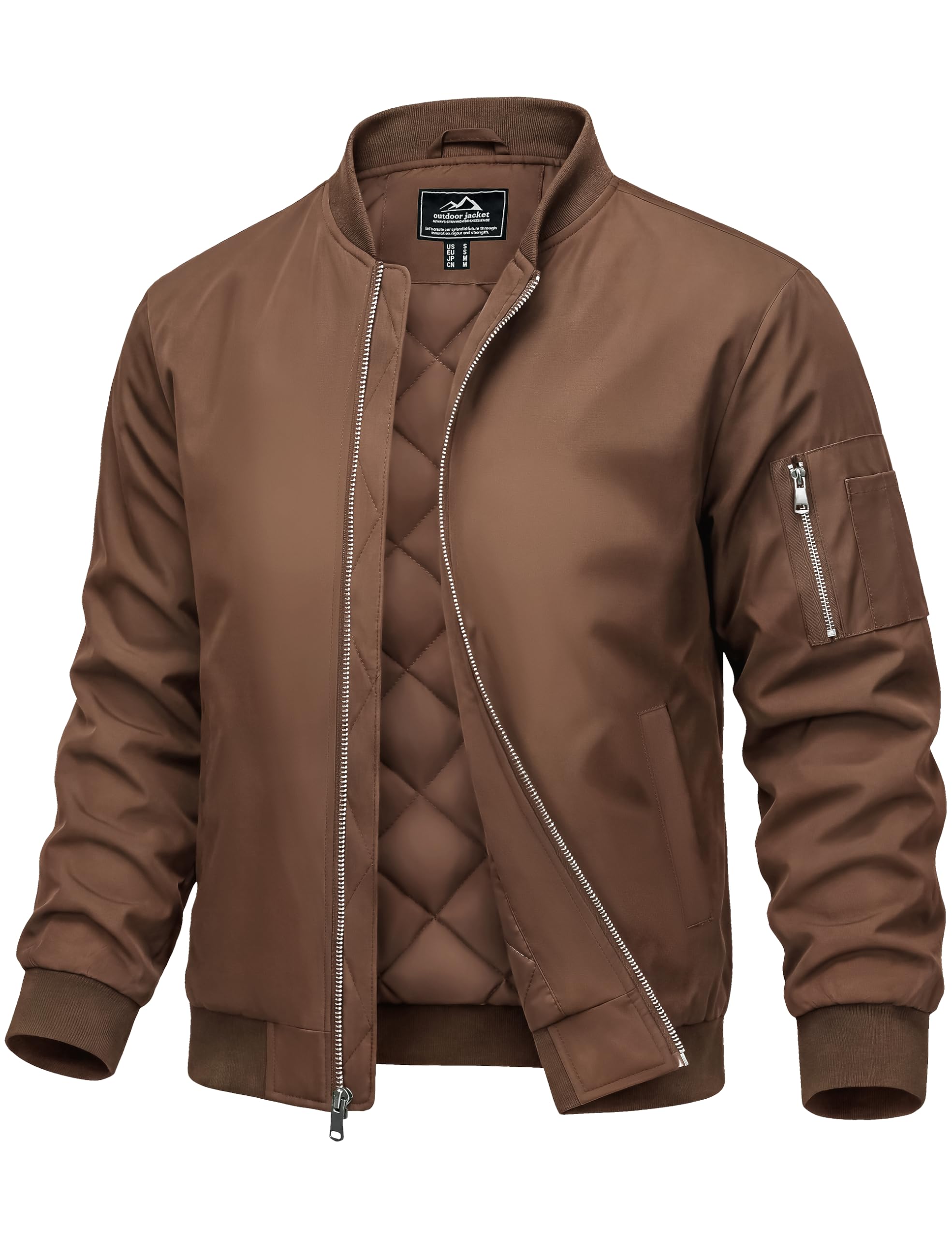 MAGCOMSEN Bomber da uomo, casual, antivento, trapuntato, con cerniera intera, gi