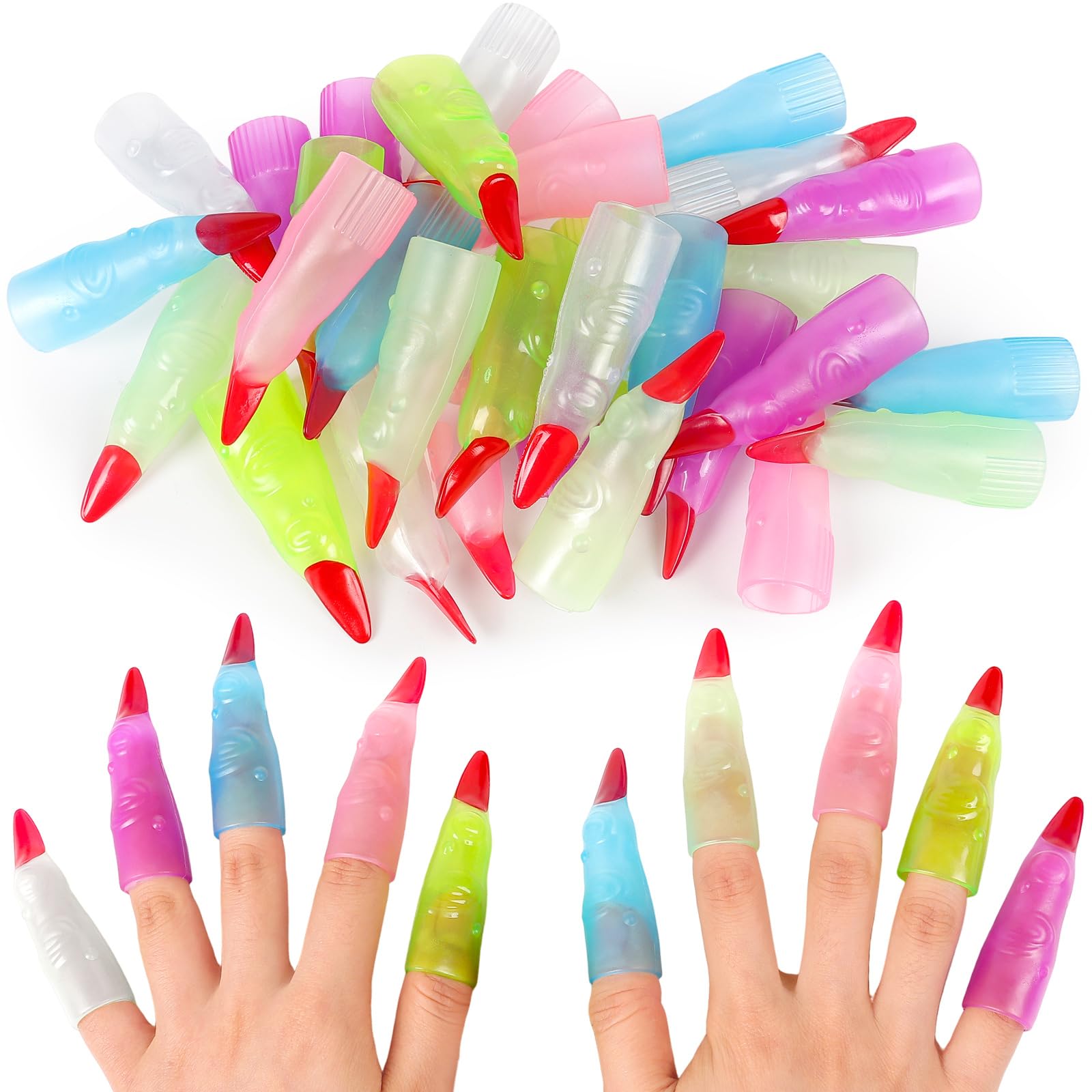 HFATMOS Finger Pointers for Reading Glow in the Dark, Colorful Witch Finger Prop