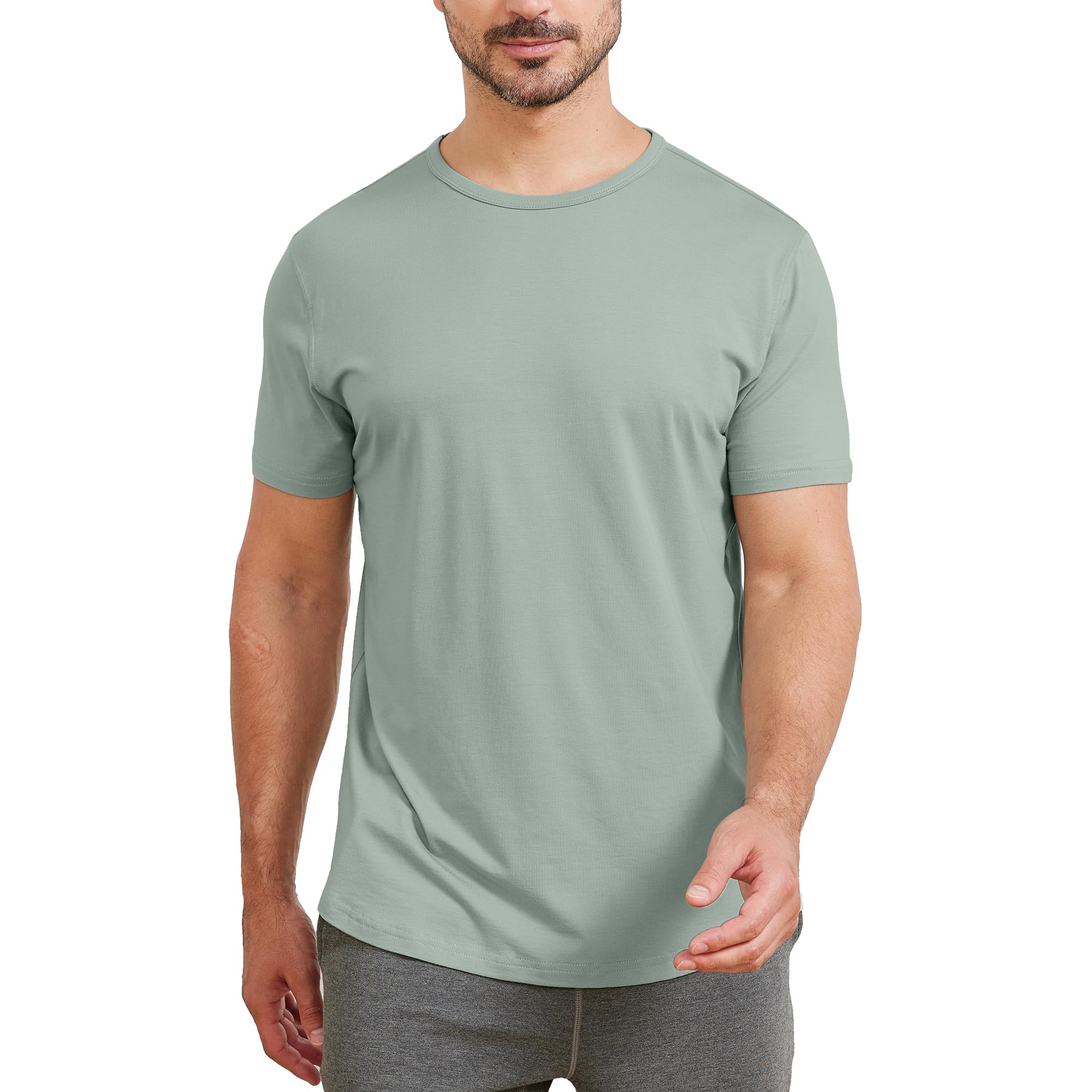 netdraw Men's Ultra-Soft Bamboo Viscose Curved Hem T-Shirt