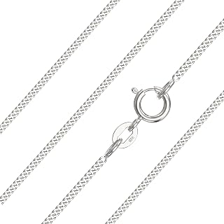 Aeon 925 Sterling Silver Necklace, 0.7 – 2mm, 16 – 30" Chains | For Layered Looks, Gifts or Pendant Replacement
