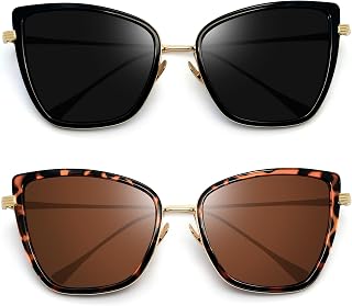 Joopin Oversized Cat Eye Sunglasses for Women UV400 Protection Metal Frame