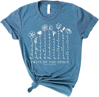Love in Faith Fruit of the Spirit Graphic Christian T-Shirt Faith-Based Apparel Heather Deep Teal Unisex